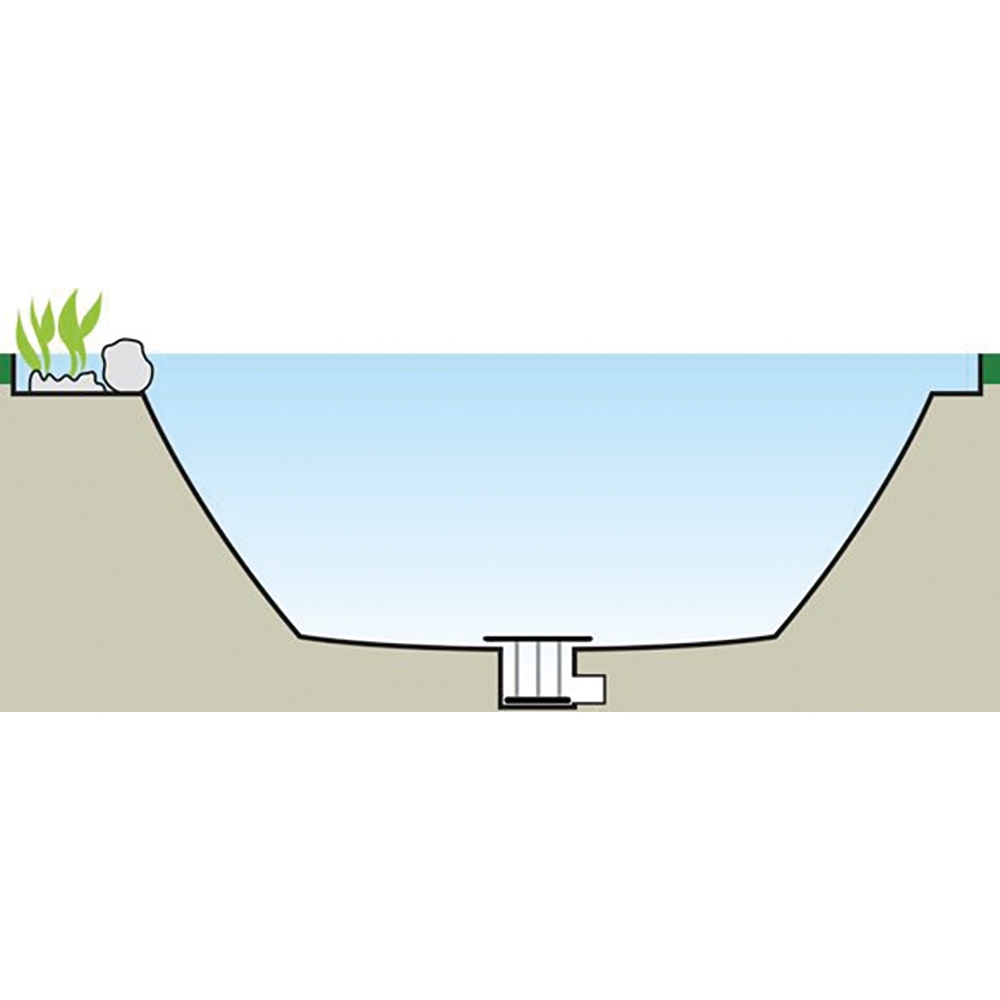 Einsatzdeckel flach für Bodenablauf grau (Schwimmteich)