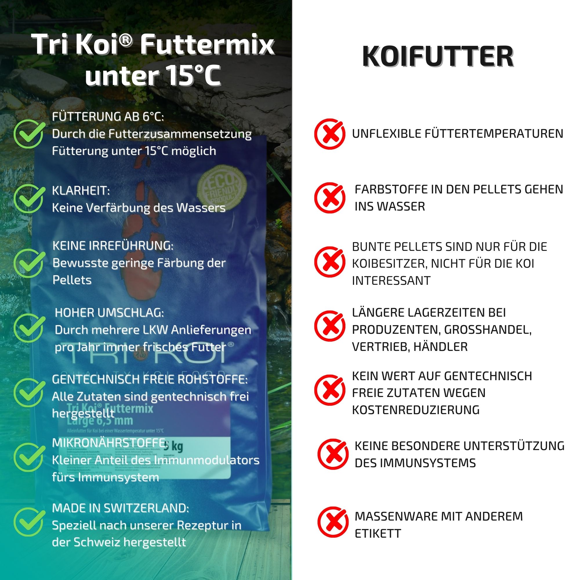 Tri Koi® Futter Mix Large unter 15°C 