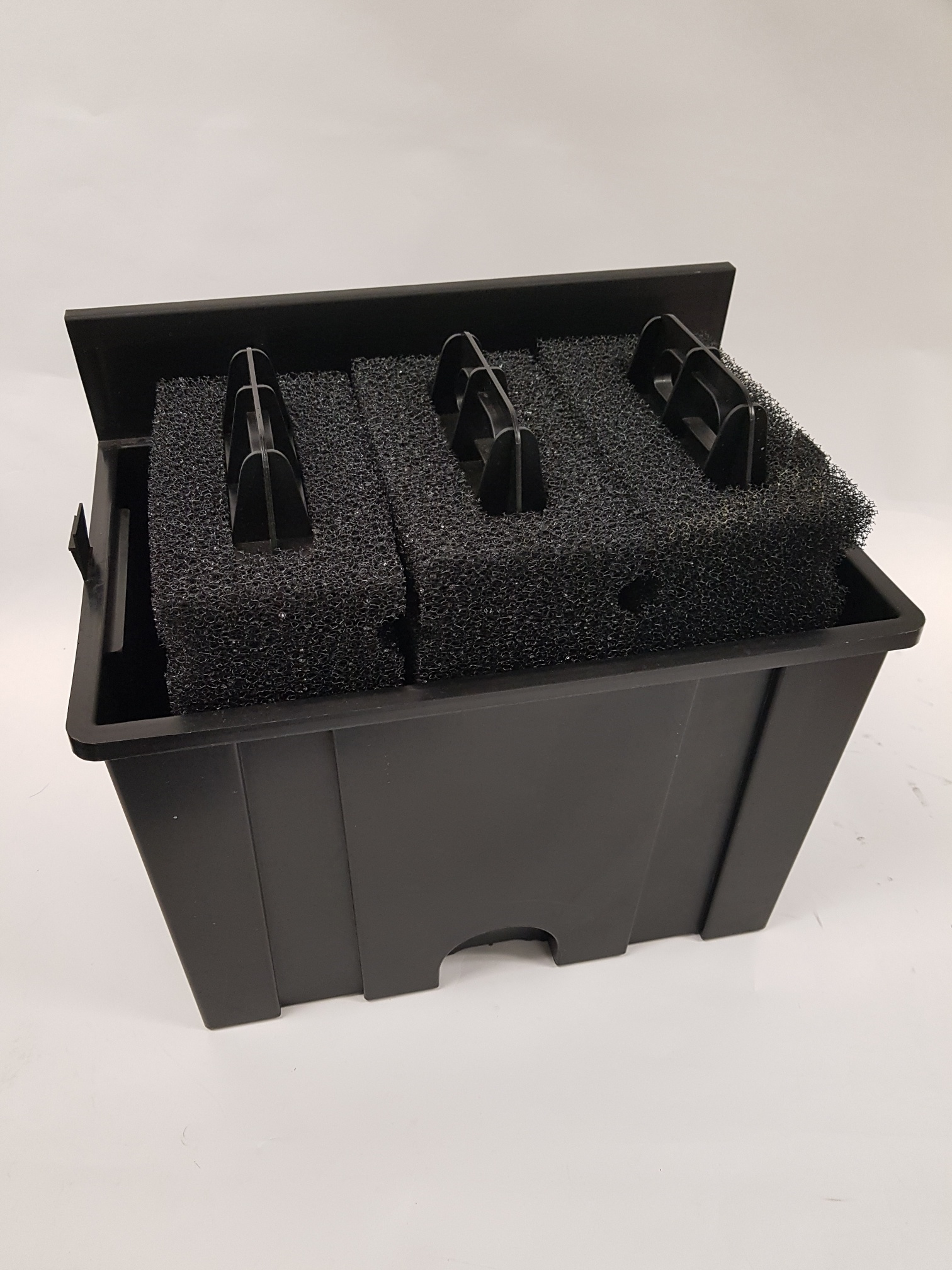 Filtermatten schwarz zu Aquaking UBF 25000 mit Griff 3-teilig inkl. Behälter