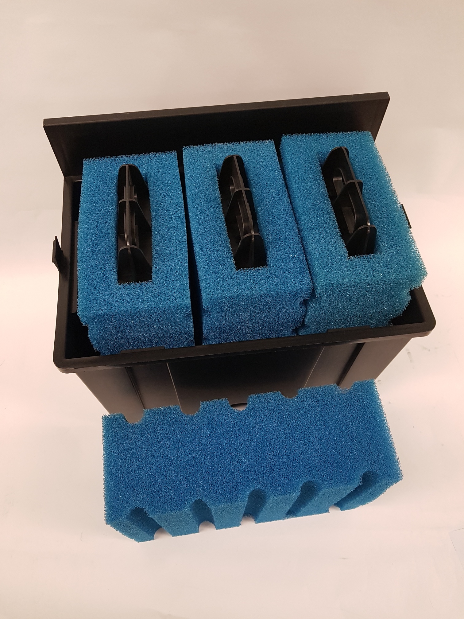 Filtermatten blau zu Aquaking UBF 25000 mit Griff 3-teilig inkl. Behälter